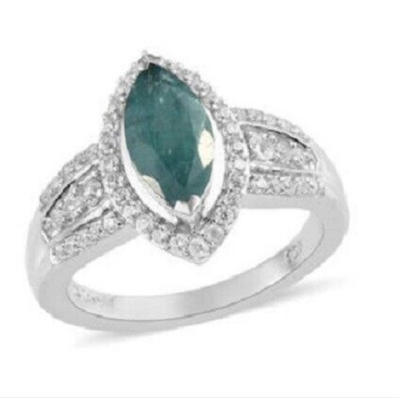 HSN Jewelry - Earth Mined Grandidierite Ring in Platinum over Sterling Silver Sz 7! ✨️